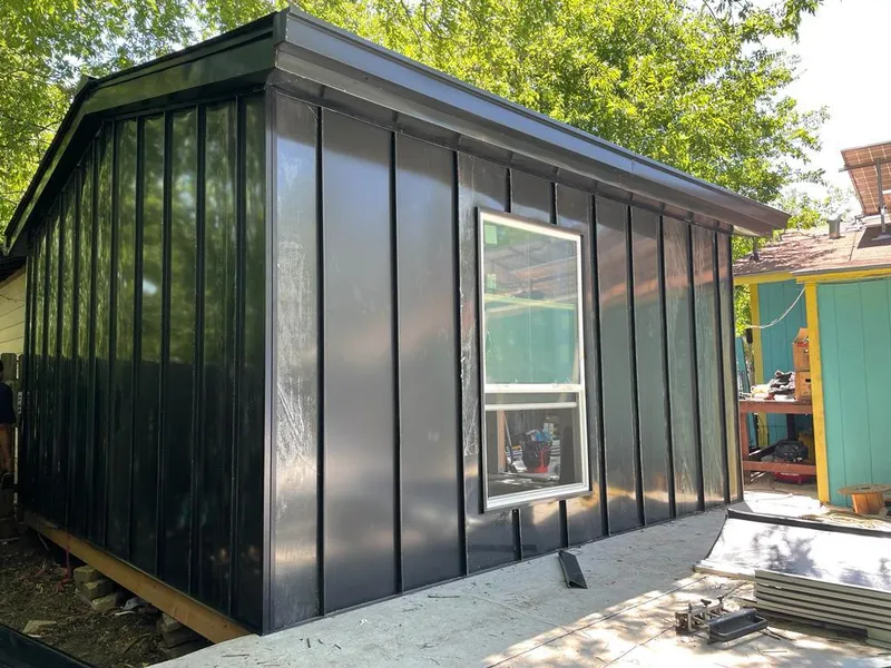 Black standing seam metal wall panels for Metal Roof Installation in Rolling Meadows